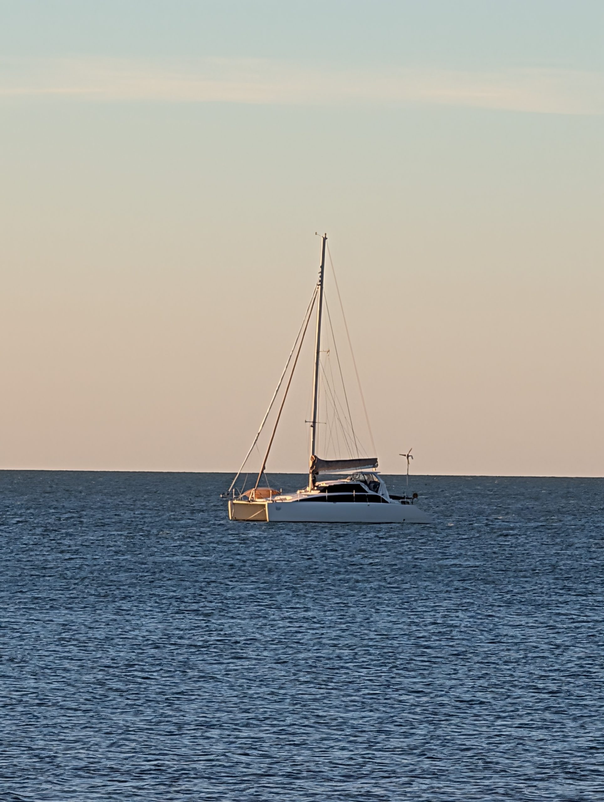 Sailing boat on the water in Hervey Bay